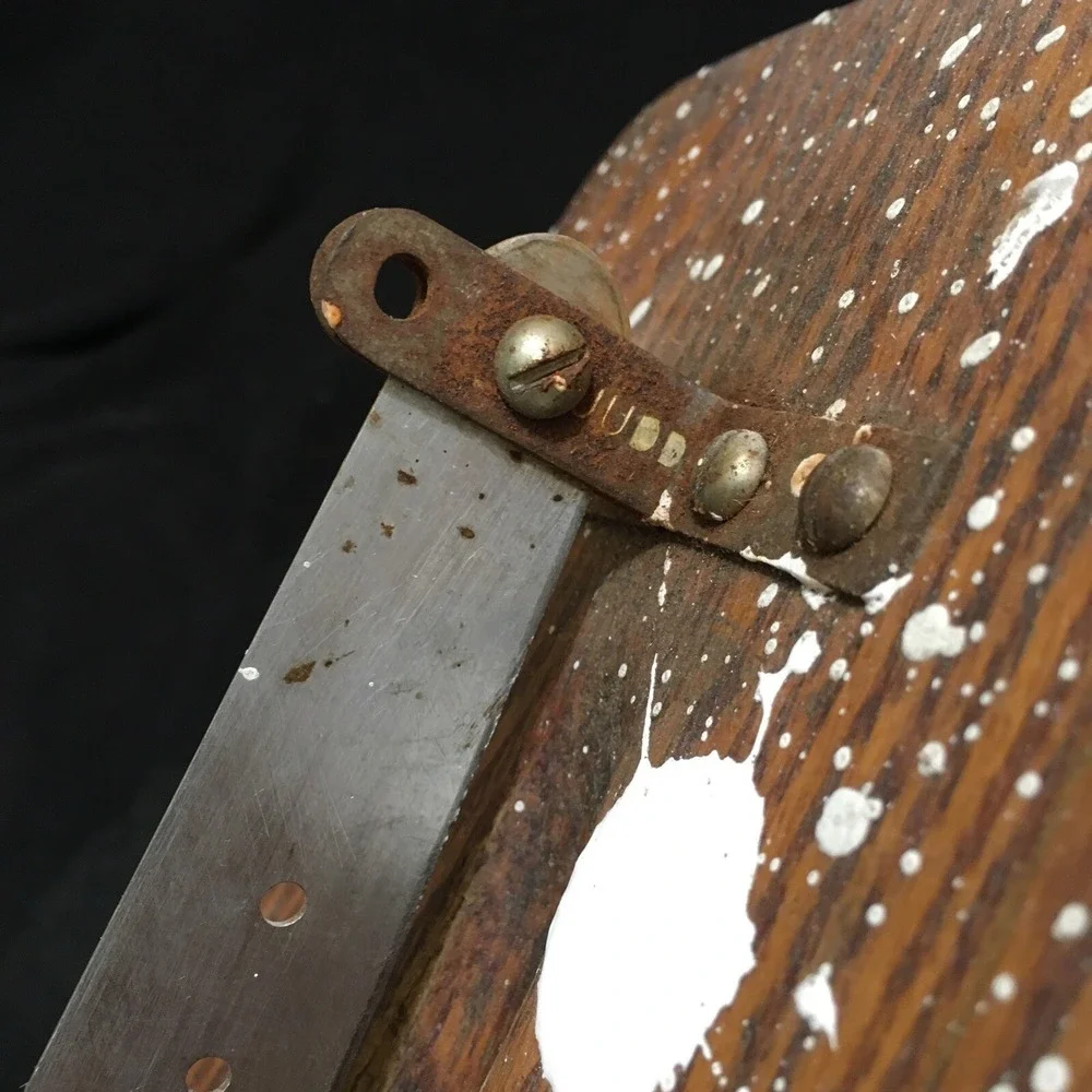 Primitive Vintage Guillotine Knife Cutter Slicer Tool Wood Base Handmade